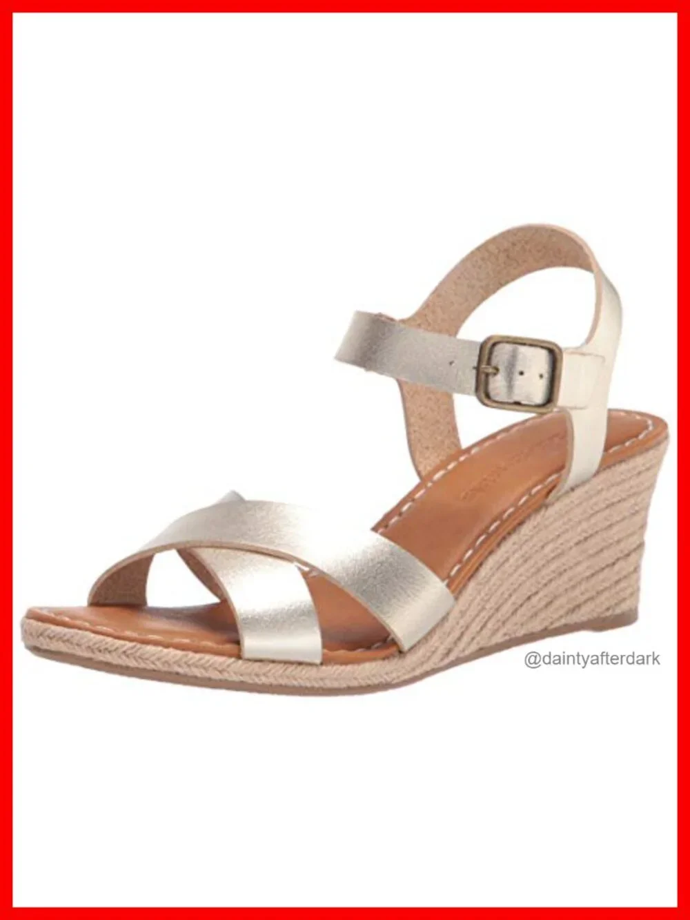 Faux Leather Espadrille Wedge Sandals with Adjustable Buckle